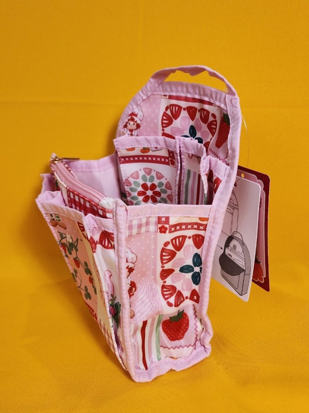 Strawberry Shortcake Pink Patchwork Custard Mini Backpack Organizer Insert NEW - Picture 7 of 9